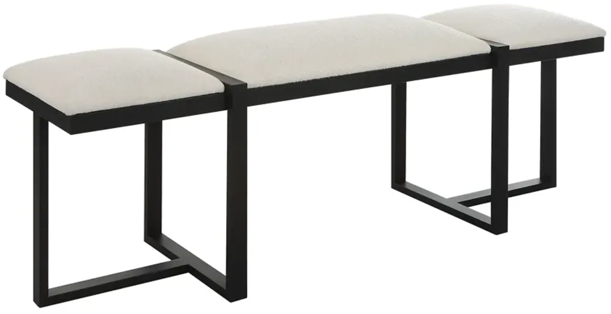 Triple Cloud Modern Upholstered Bench