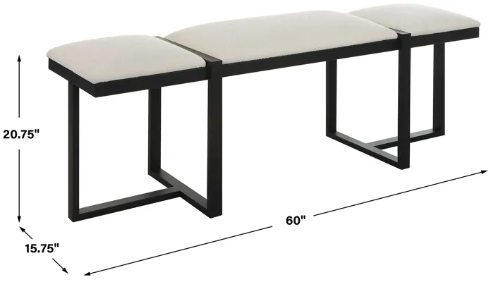 Triple Cloud Modern Upholstered Bench