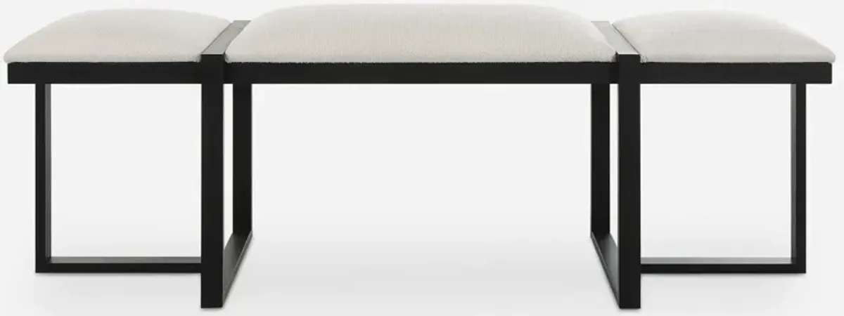 Triple Cloud Modern Upholstered Bench