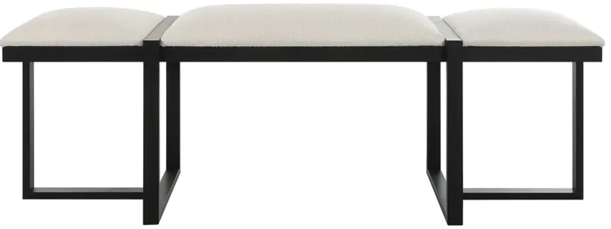 Triple Cloud Modern Upholstered Bench