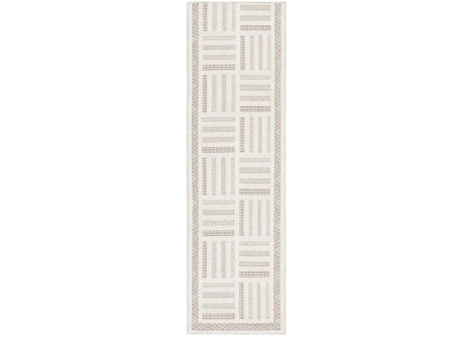 GLOBAL 418 Beige 2'-2' X 8' Runner Rug