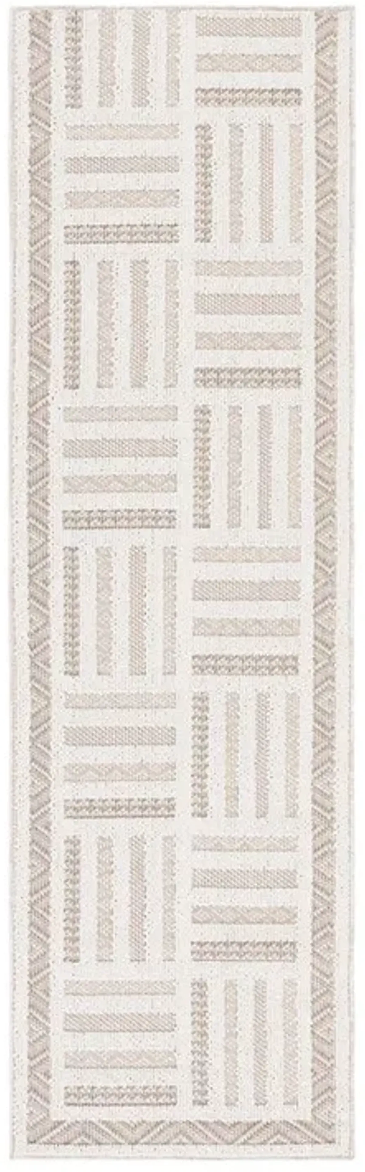 GLOBAL 418 Beige 2'-2' X 8' Runner Rug