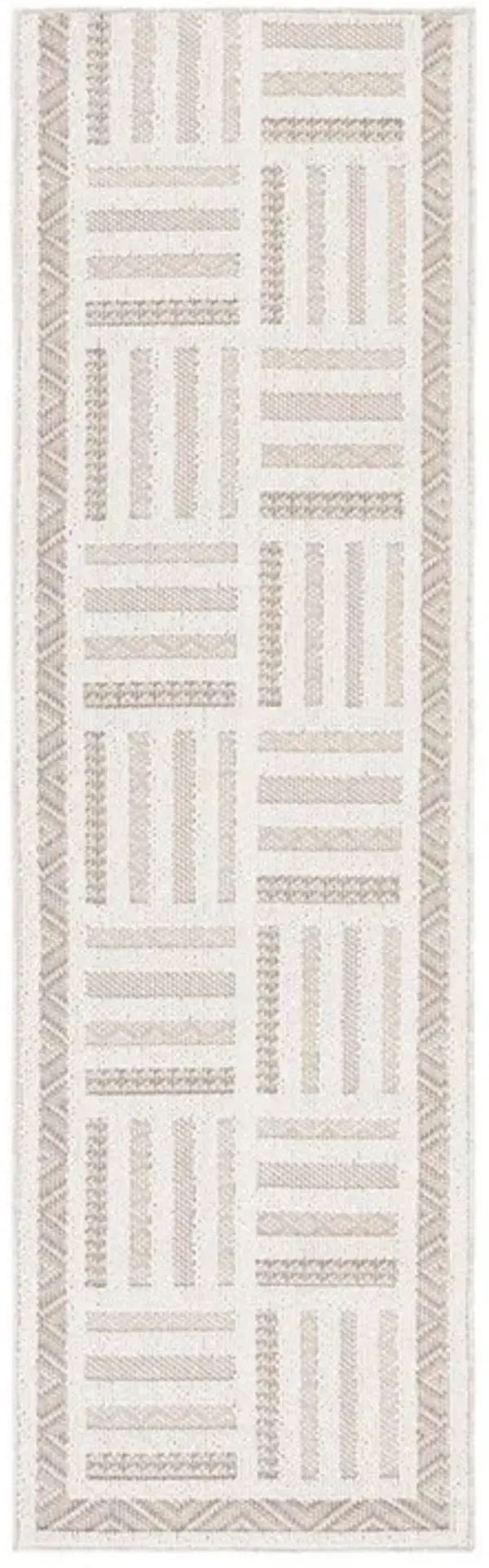 GLOBAL 418 Beige 2'-2' X 8' Runner Rug