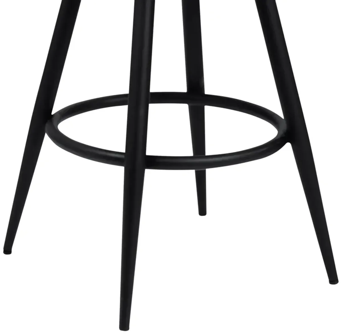Justin 26" Counter Height Swivel Vintage Coffee Faux Leather Bar Stool with Black Metal Legs