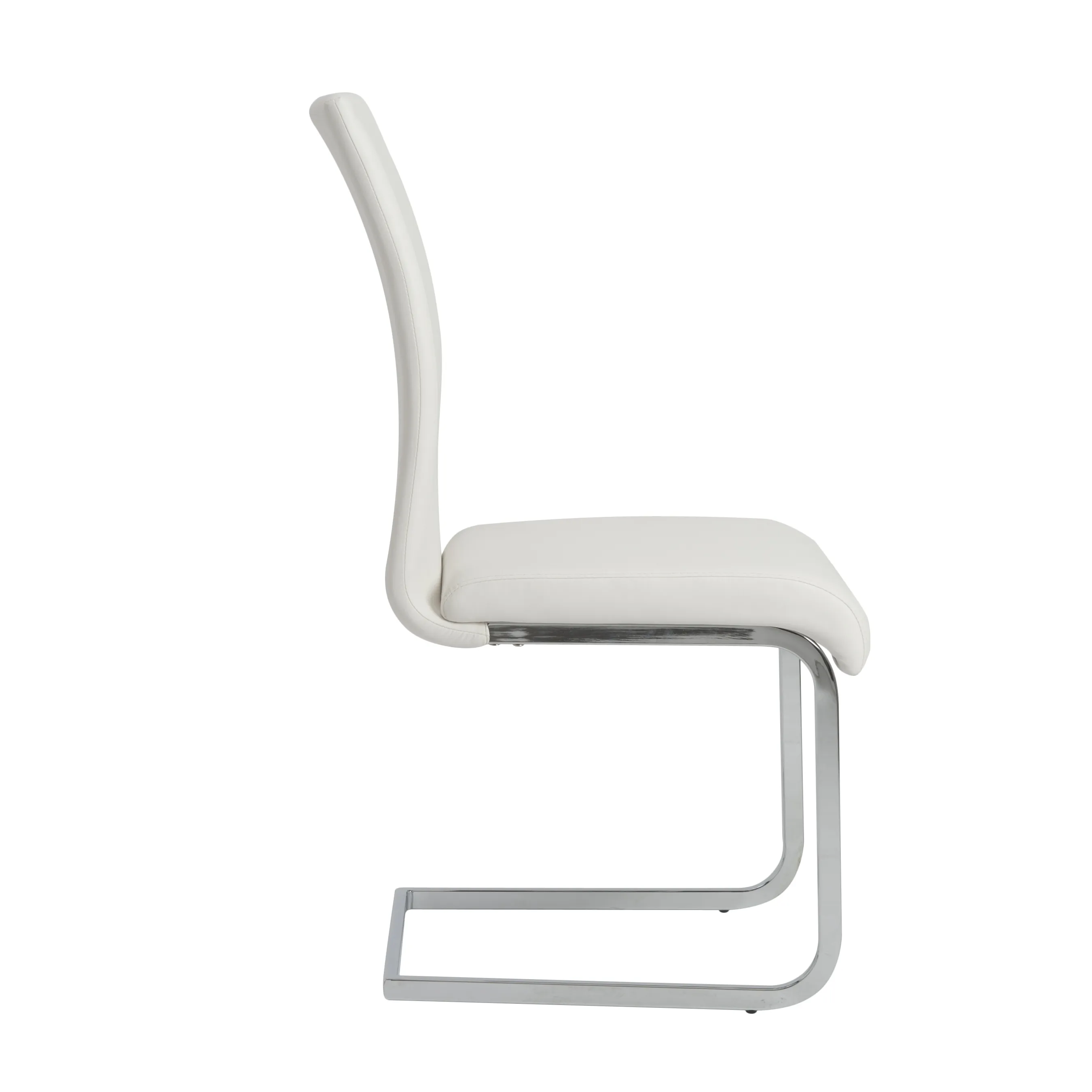 Epifania Dining Chair in White with Chrome Legs - Set of 4