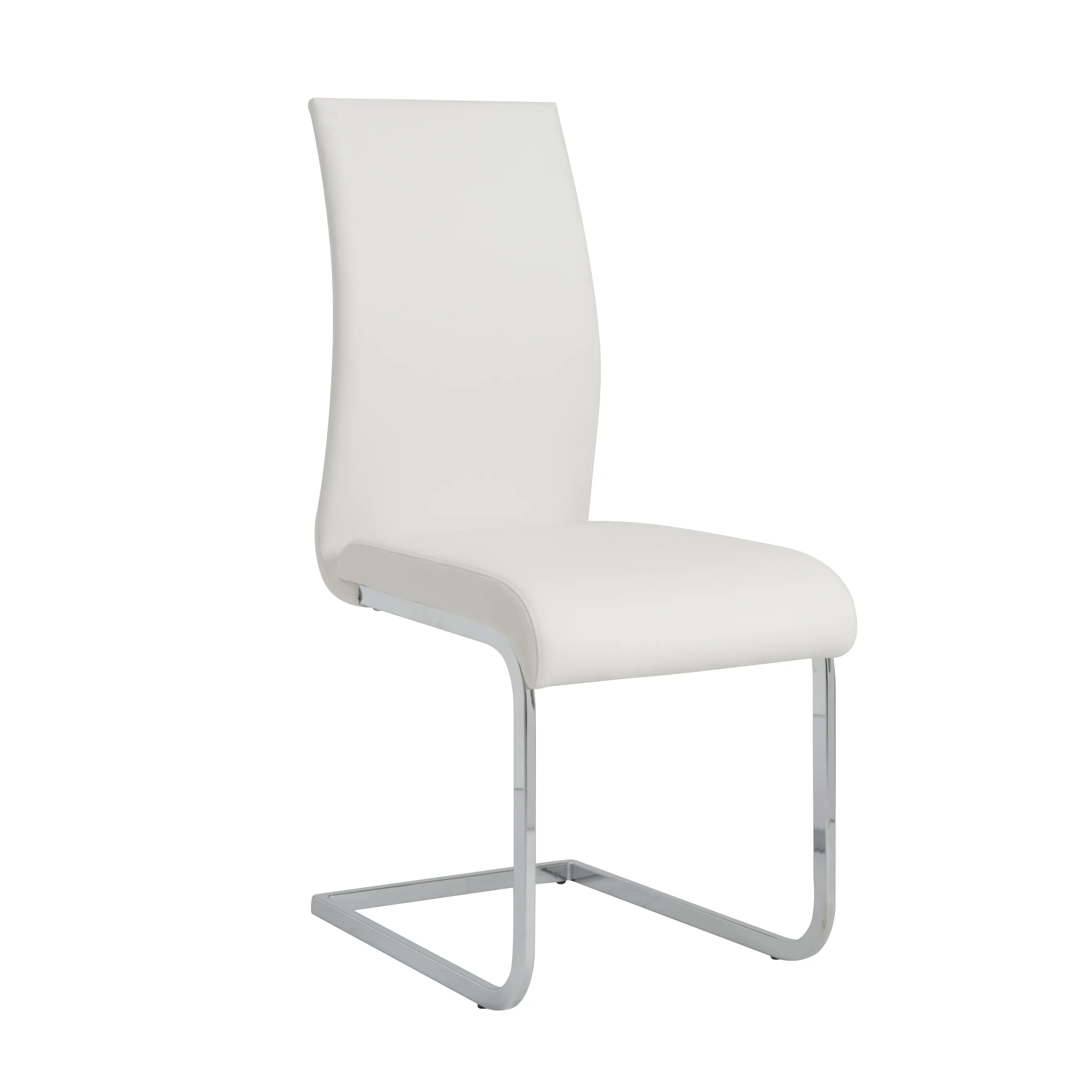 Epifania Dining Chair in White with Chrome Legs - Set of 4