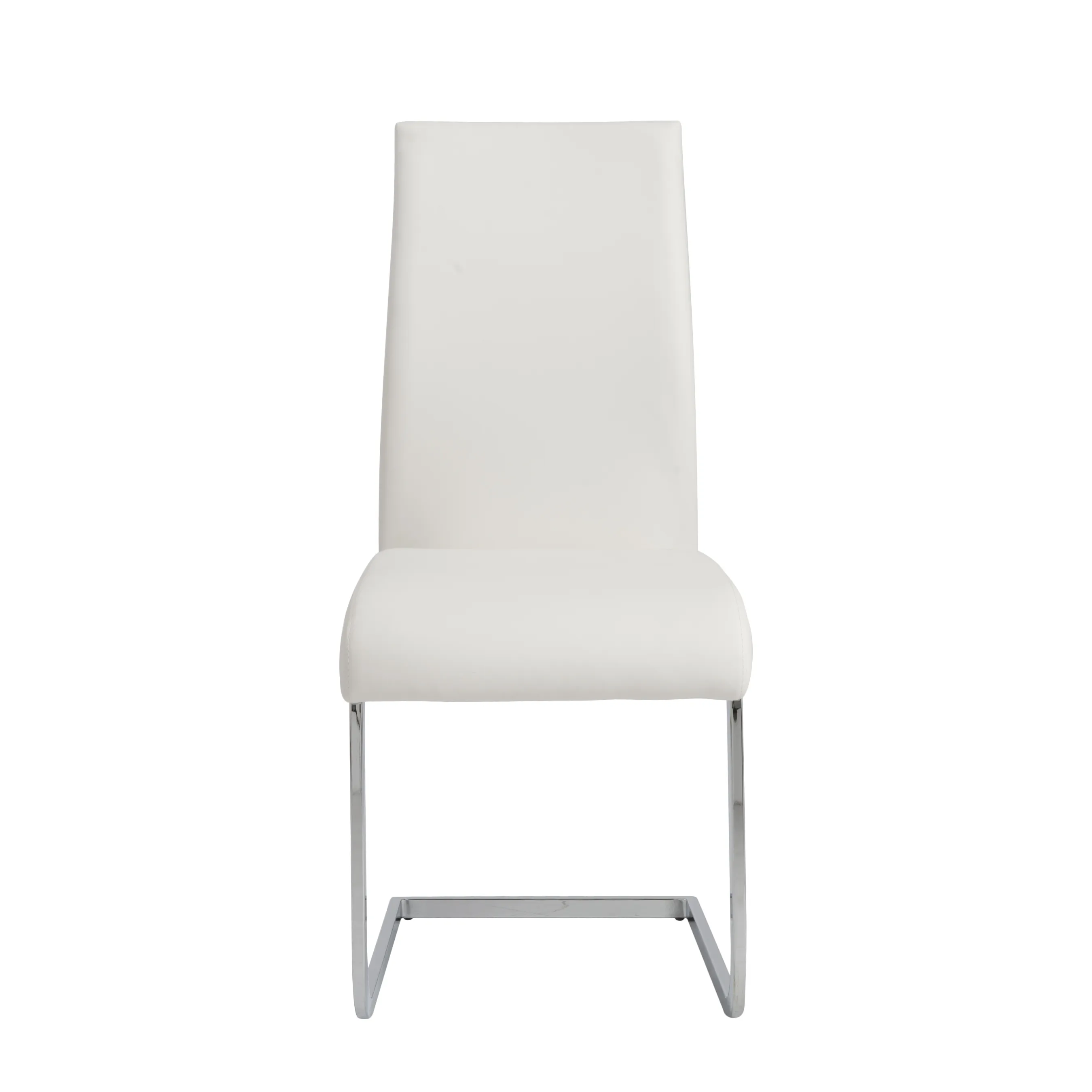 Epifania Dining Chair in White with Chrome Legs - Set of 4