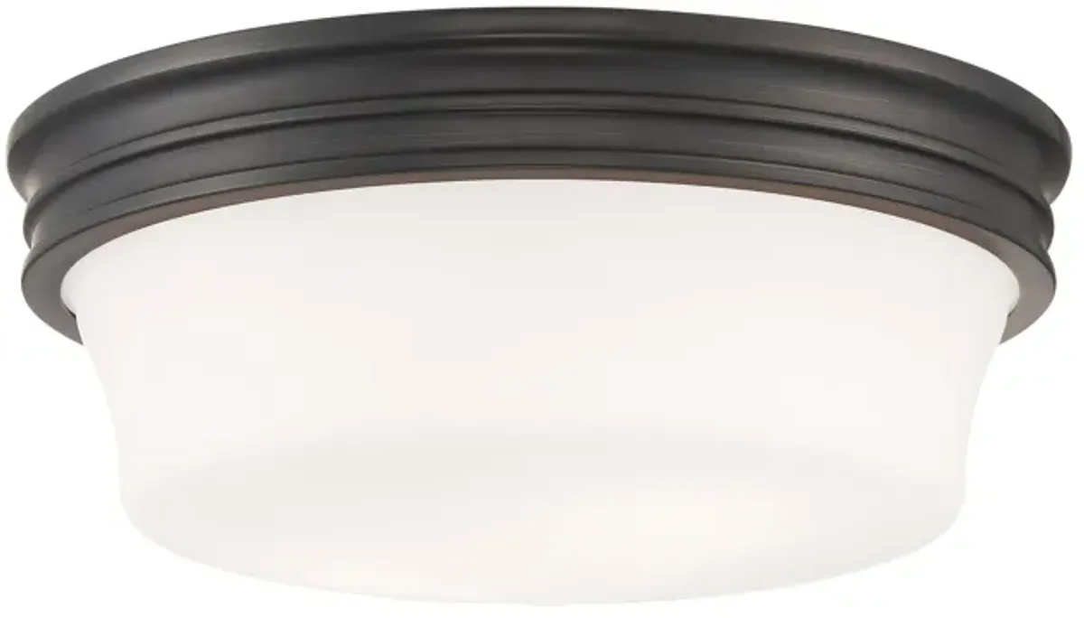 Galen Glass Flush Mount Ceiling Light - Oil Rubbed Bronze