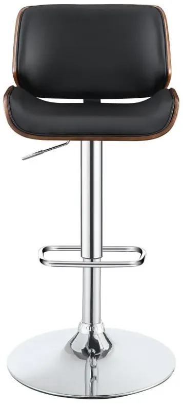 Folsom Upholstered Adjustable Bar Stool Black and Chrome