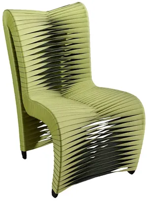 Seat Belt Dining Chair, High Back, Green/Black