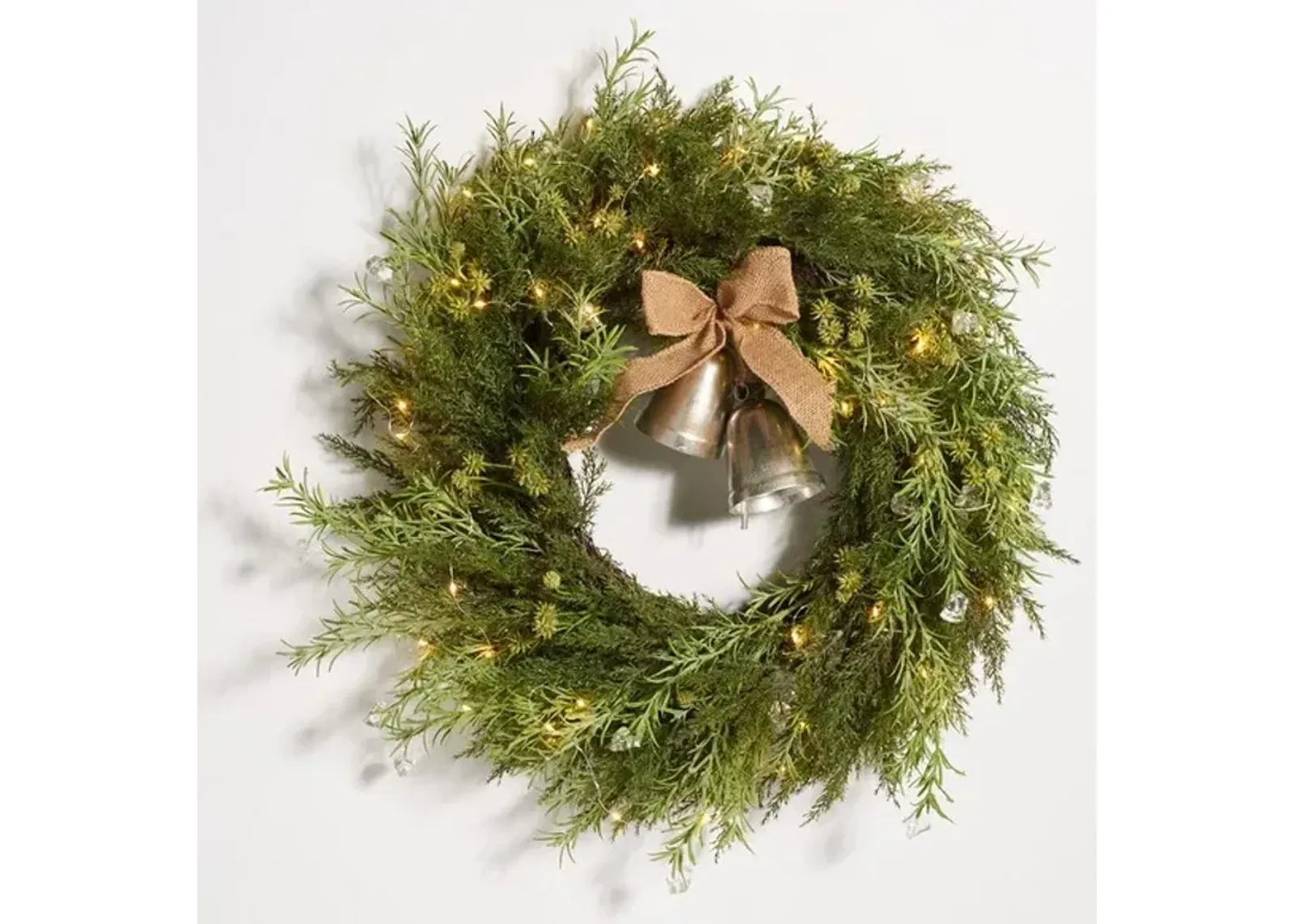 FAUX 22" PINE LED WREATH