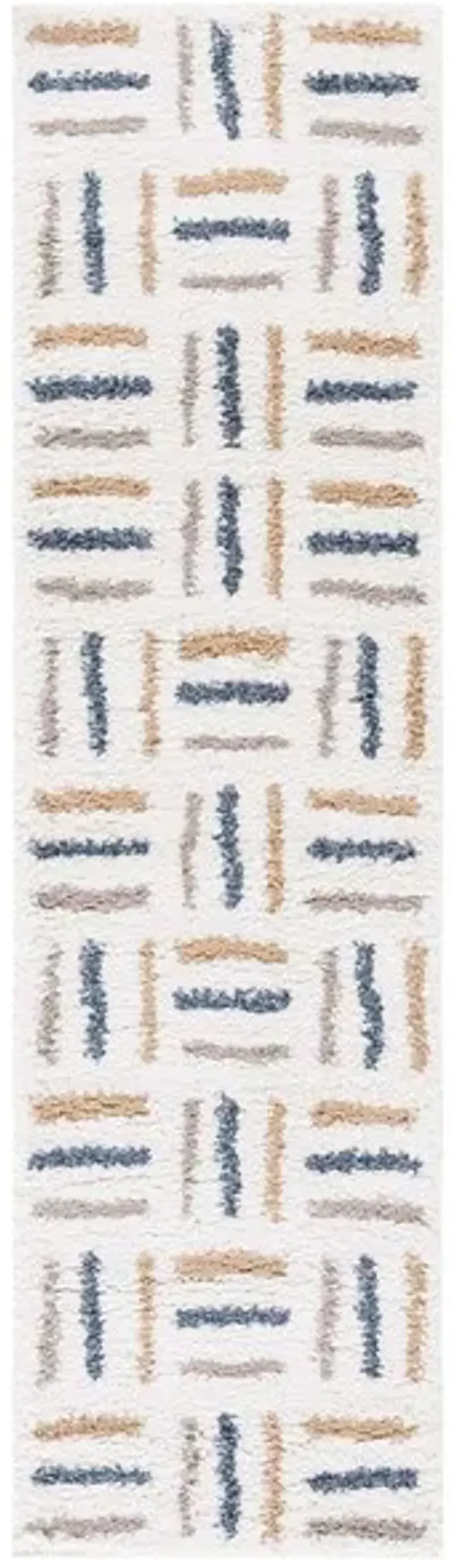 CALICO SHAG 112 Beige  2'-2' X 8' Runner Rug