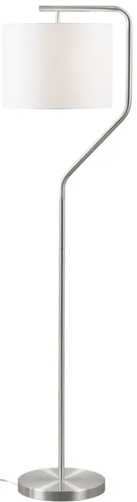 Hampton Hill Aster Silver Angular Arched Metal Floor Lamp