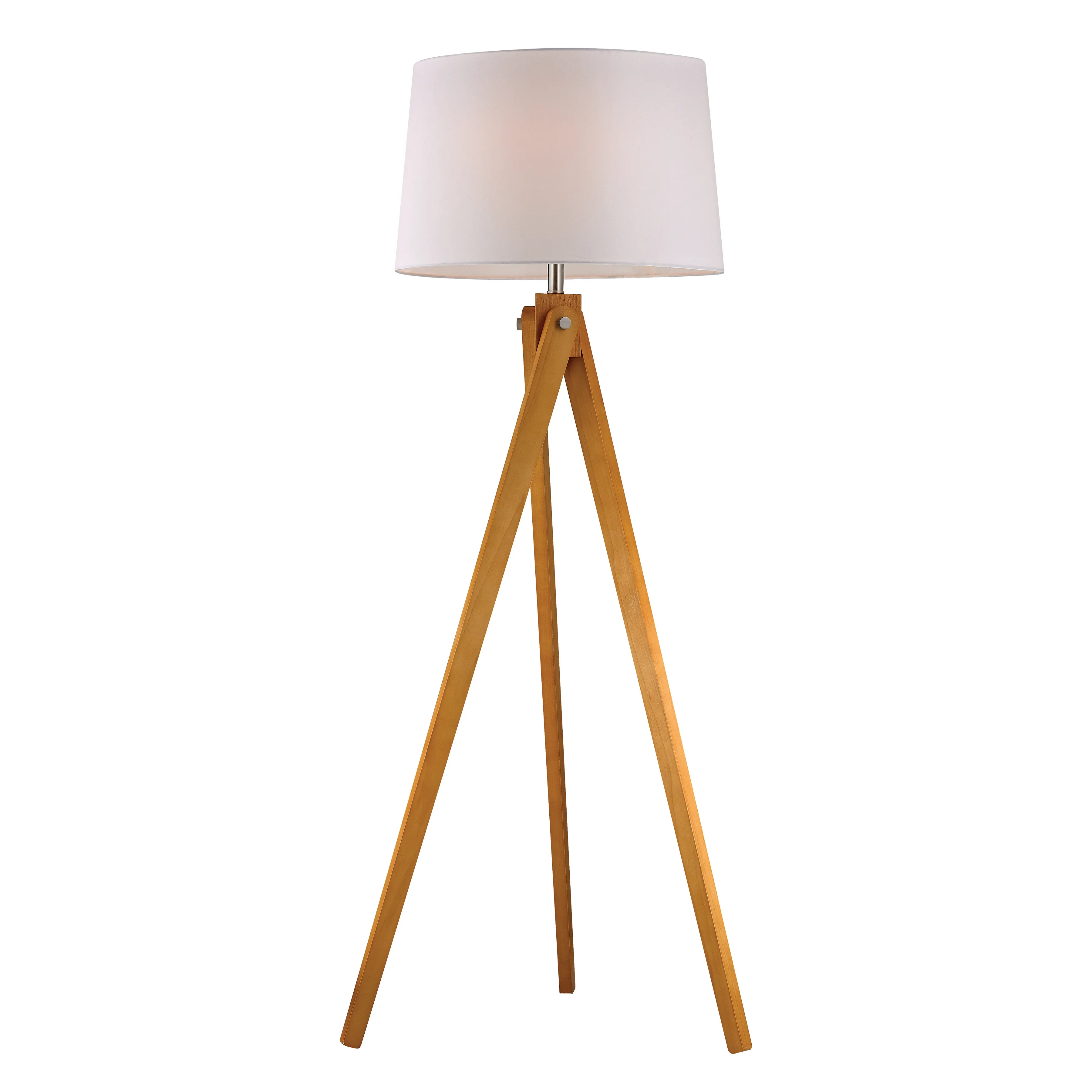 Wooden Tripod 63" 1-Light Floor Lamp 