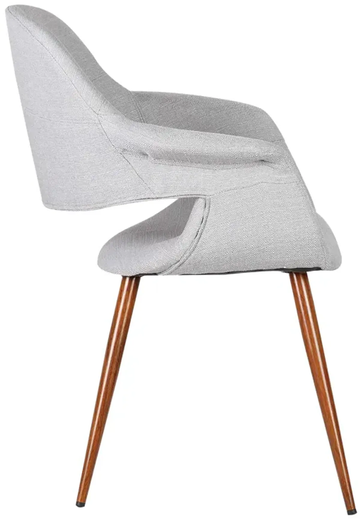 Phoebe Mid-Century Dining Chair in Walnut Finish and Gray Fabric