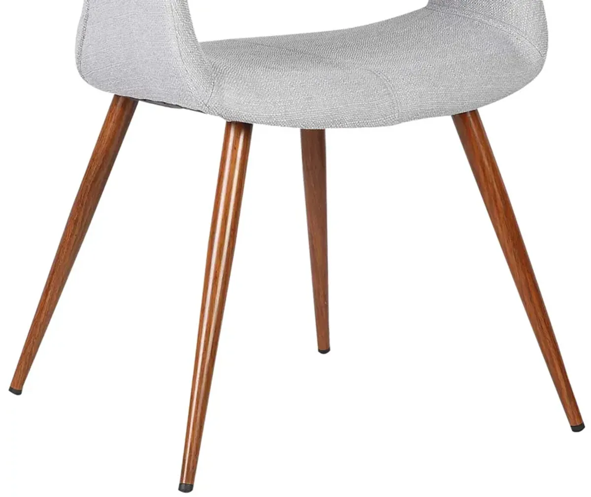 Phoebe Mid-Century Dining Chair in Walnut Finish and Gray Fabric