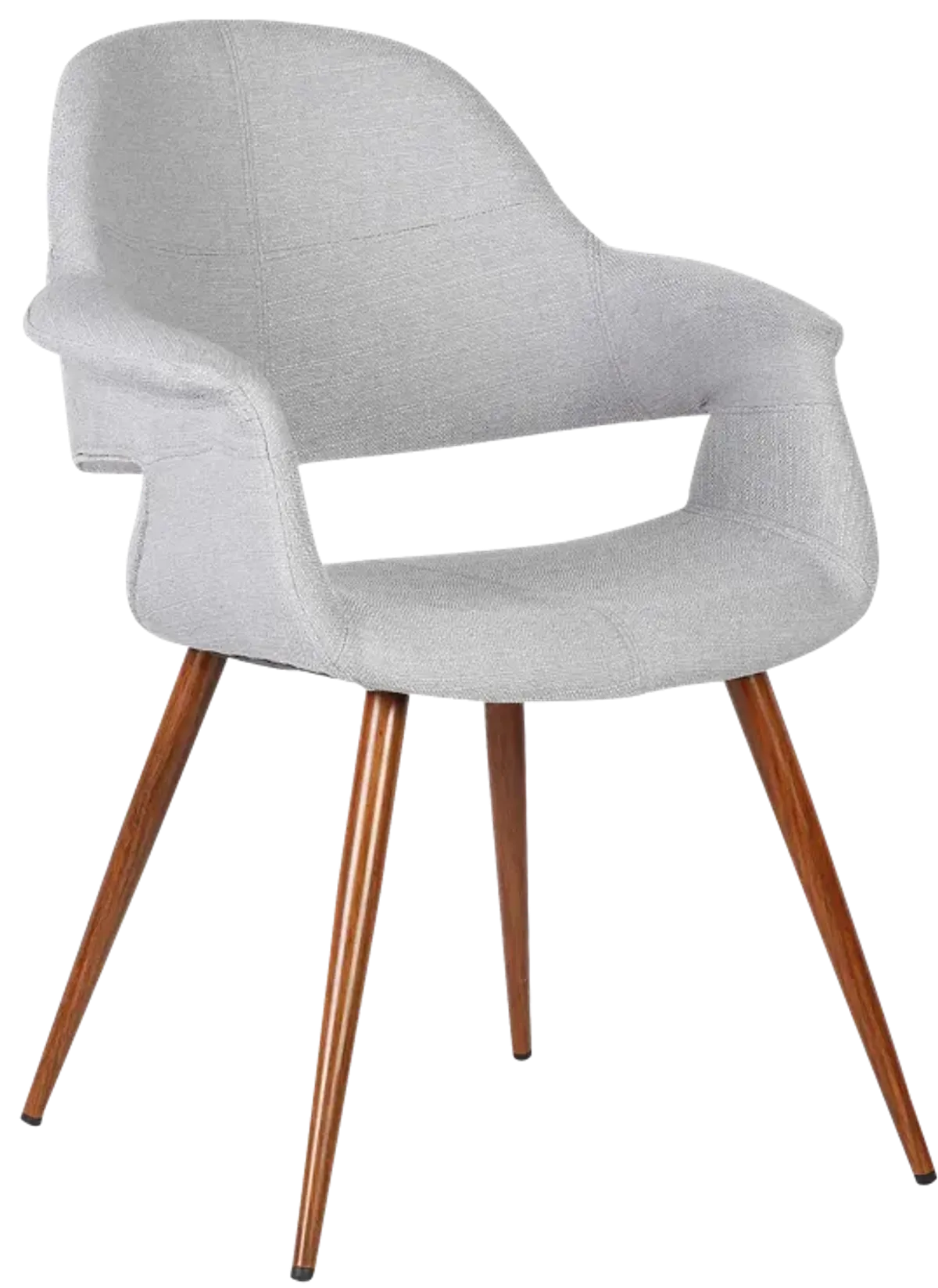 Phoebe Mid-Century Dining Chair in Walnut Finish and Gray Fabric