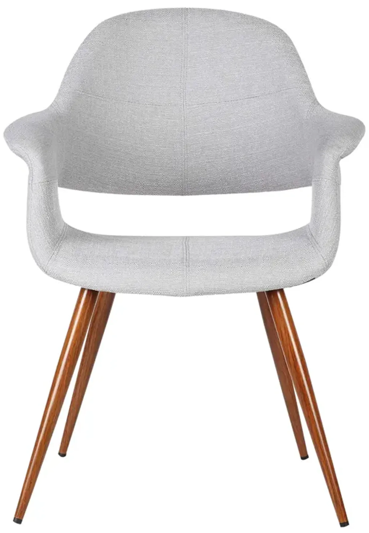 Phoebe Mid-Century Dining Chair in Walnut Finish and Gray Fabric