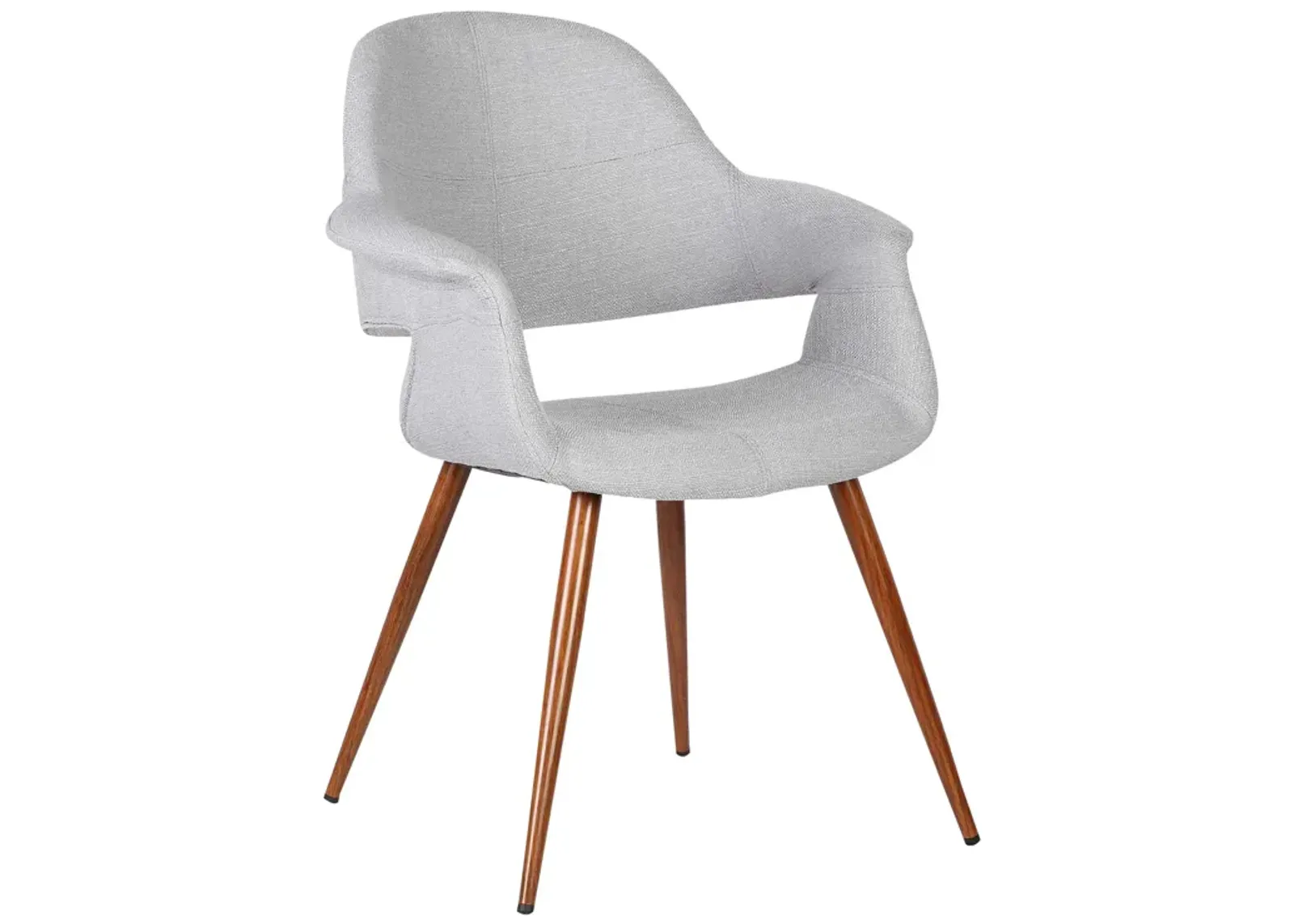 Phoebe Mid-Century Dining Chair in Walnut Finish and Gray Fabric