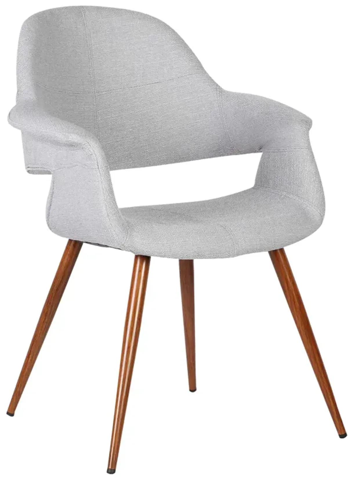 Phoebe Mid-Century Dining Chair in Walnut Finish and Gray Fabric