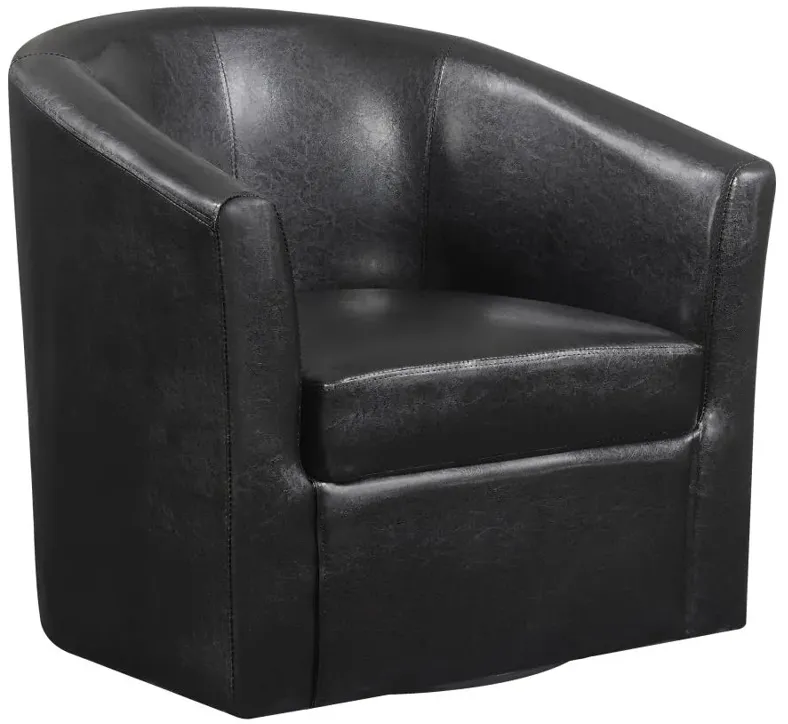 Turner Upholstery Sloped Arm Accent Swivel Chair Dark Brown