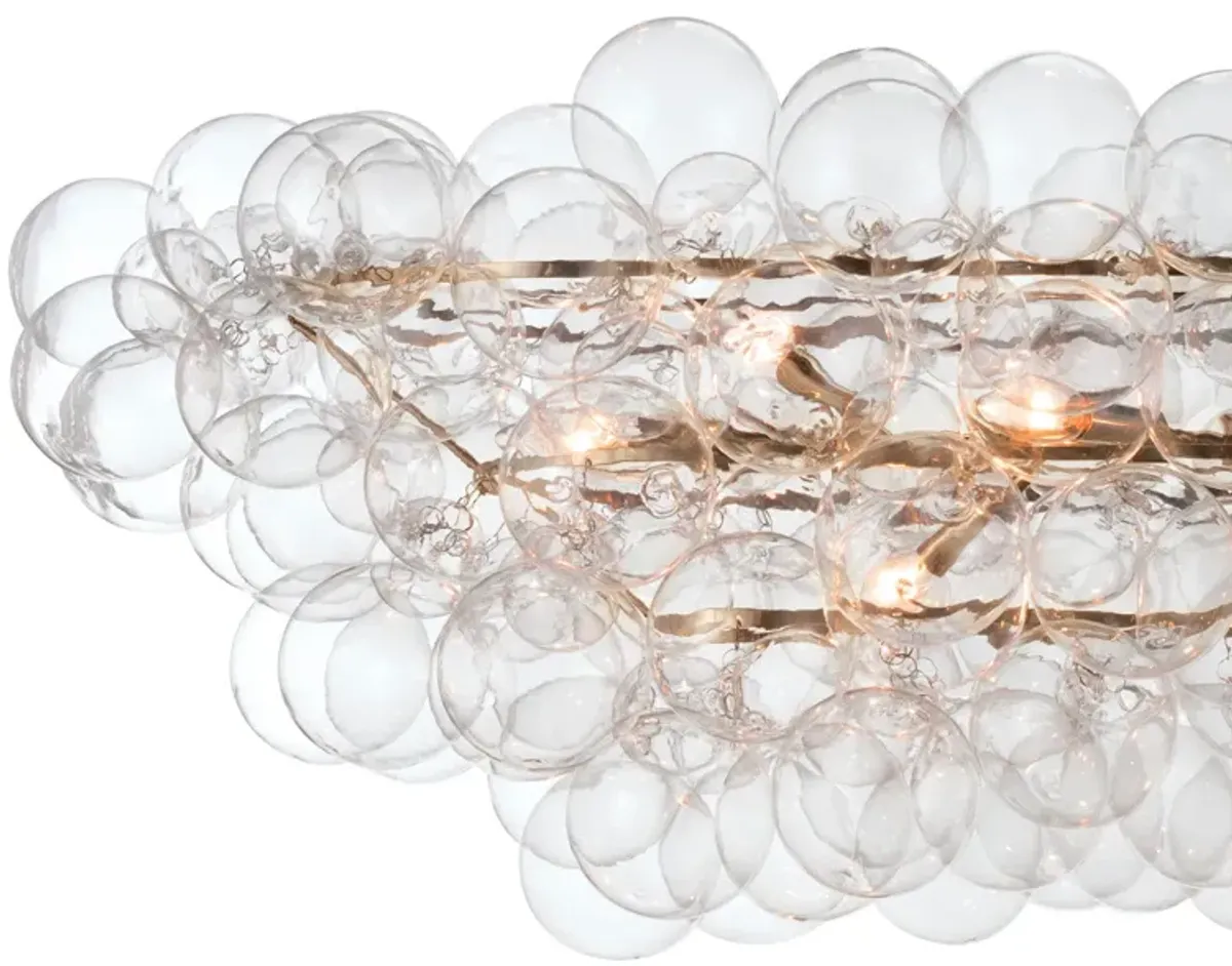 Bubbles Chandelier Linear (Clear) Natural Brass