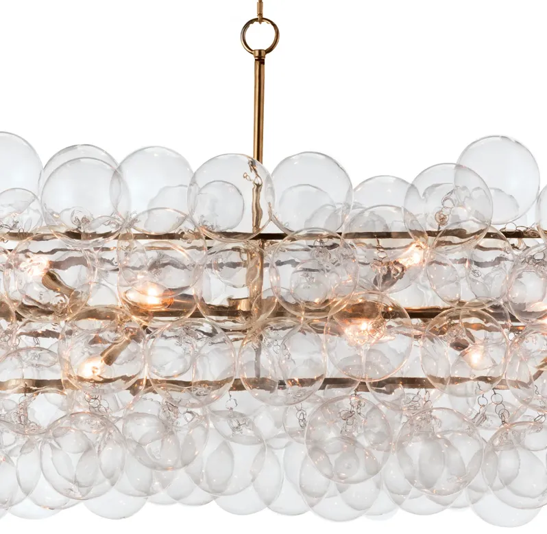 Bubbles Chandelier Linear (Clear) Natural Brass