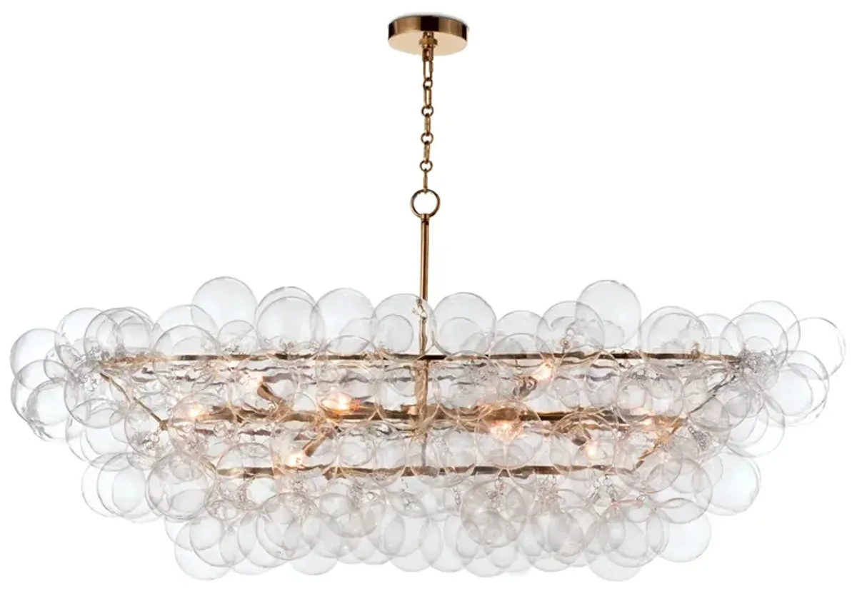 Bubbles Chandelier Linear (Clear) Natural Brass