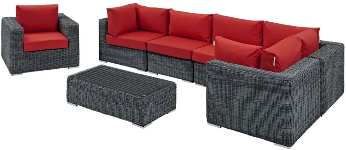 Summon 7 Piece Outdoor Patio Sunbrella® Sectional Set