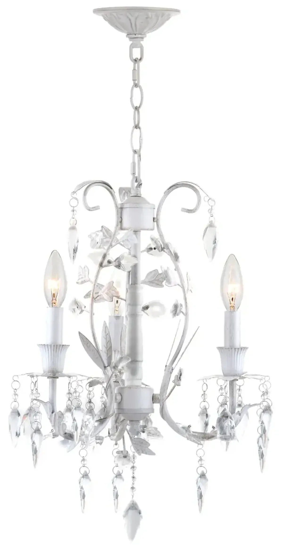 Jasper 3 Light White 14.5 Inch Dia Adjustable Chandelier