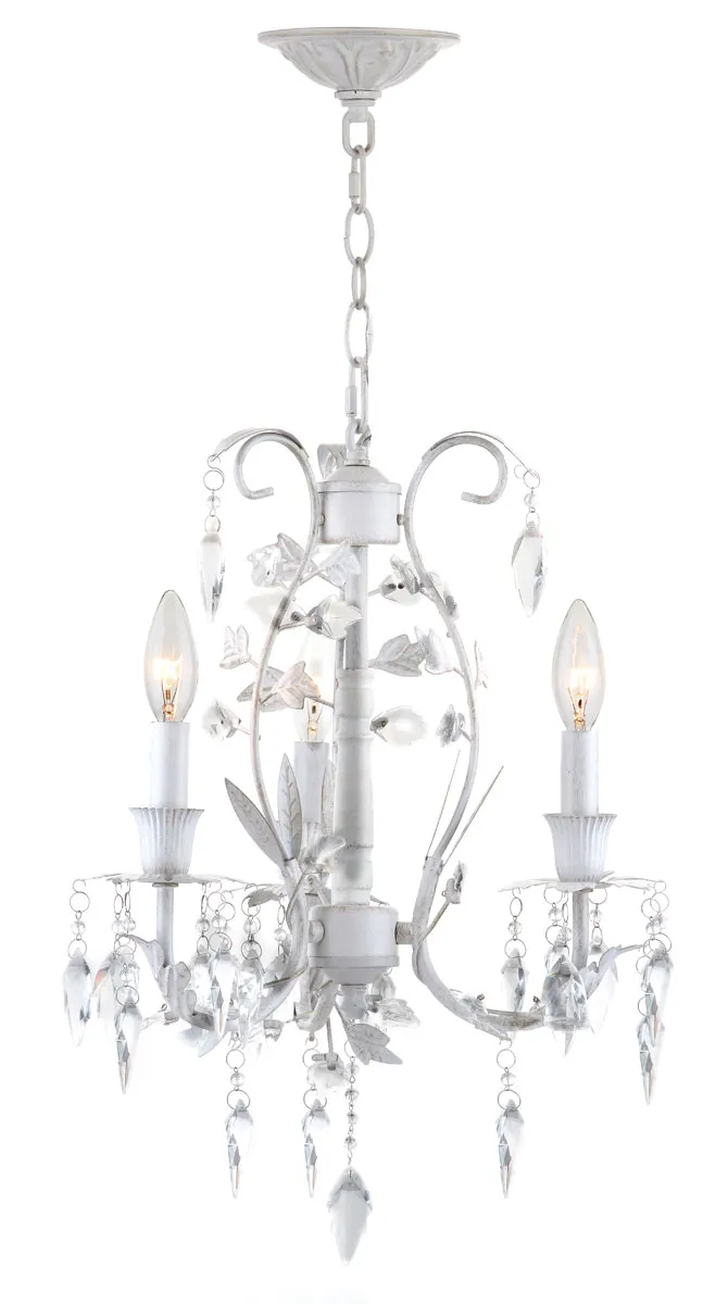 Jasper 3 Light White 14.5 Inch Dia Adjustable Chandelier