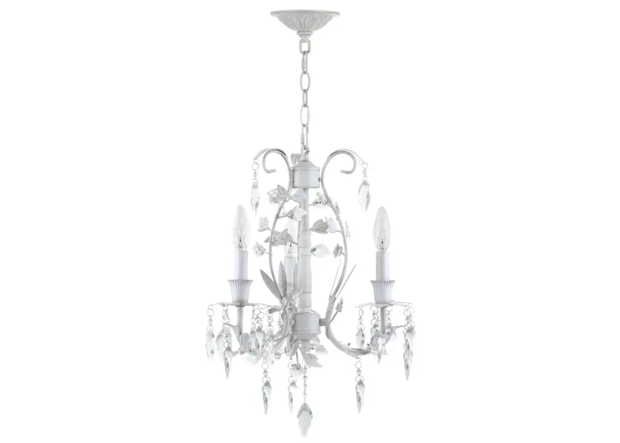 Jasper 3 Light White 14.5 Inch Dia Adjustable Chandelier