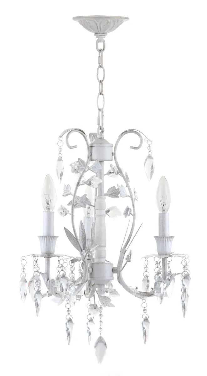 Jasper 3 Light White 14.5 Inch Dia Adjustable Chandelier