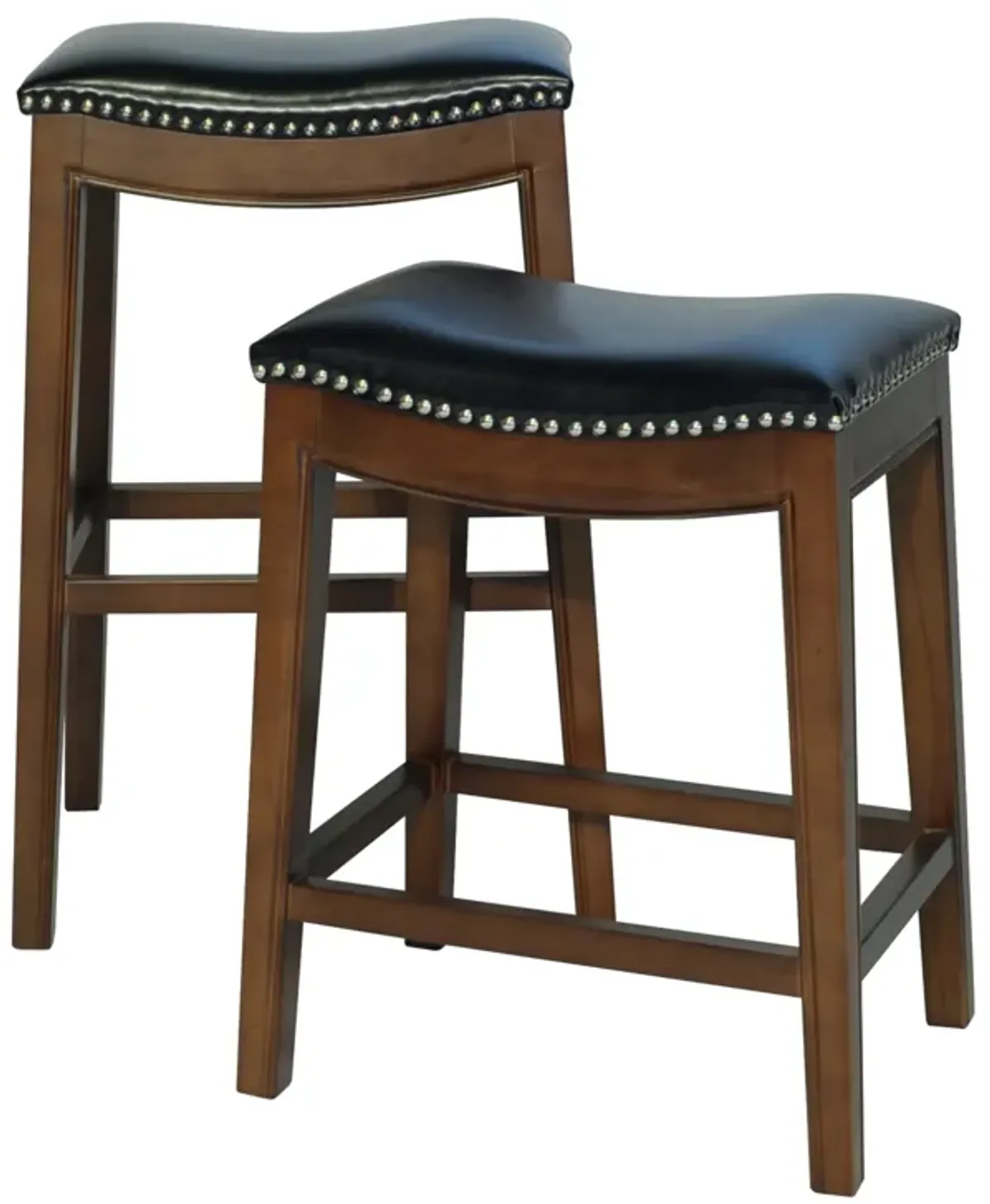 Elmo KD Bonded Leather Counter Stool, Black