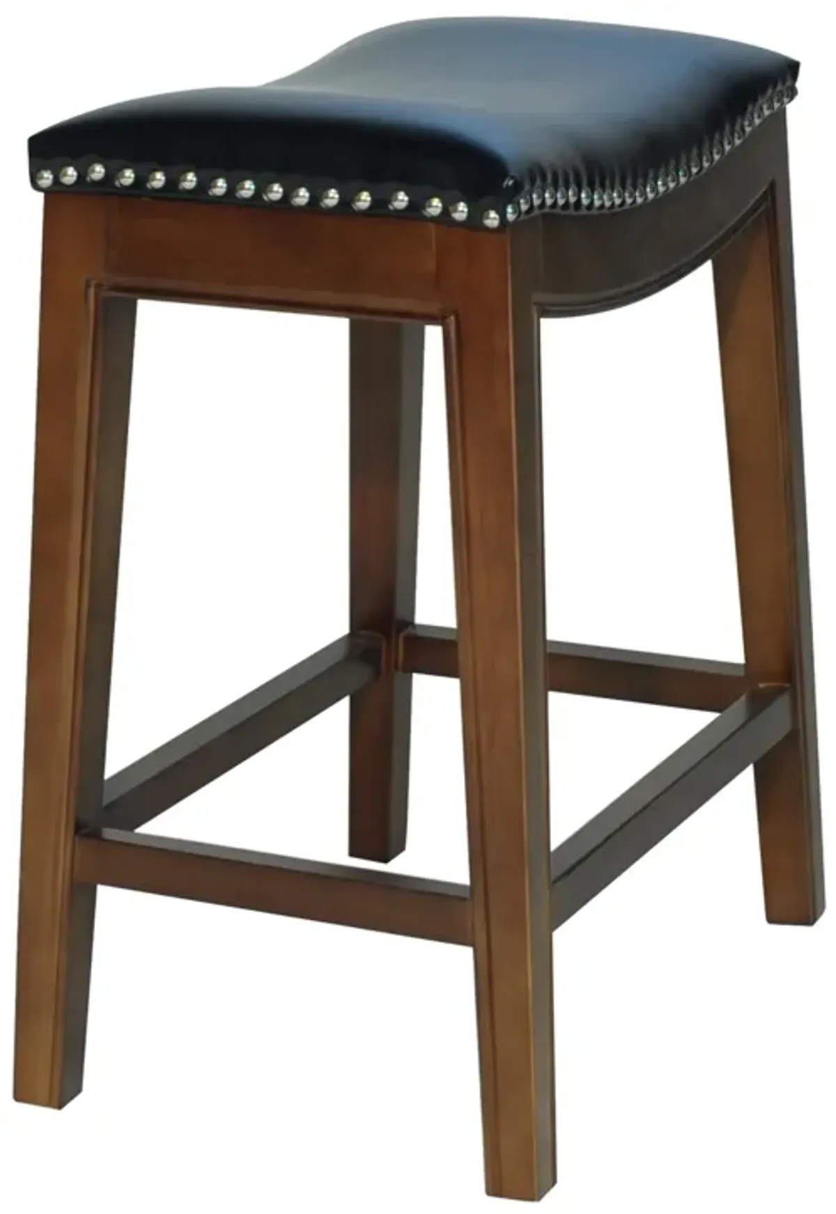 Elmo KD Bonded Leather Counter Stool, Black