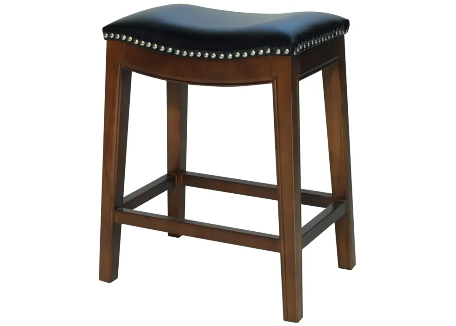 Elmo KD Bonded Leather Counter Stool, Black