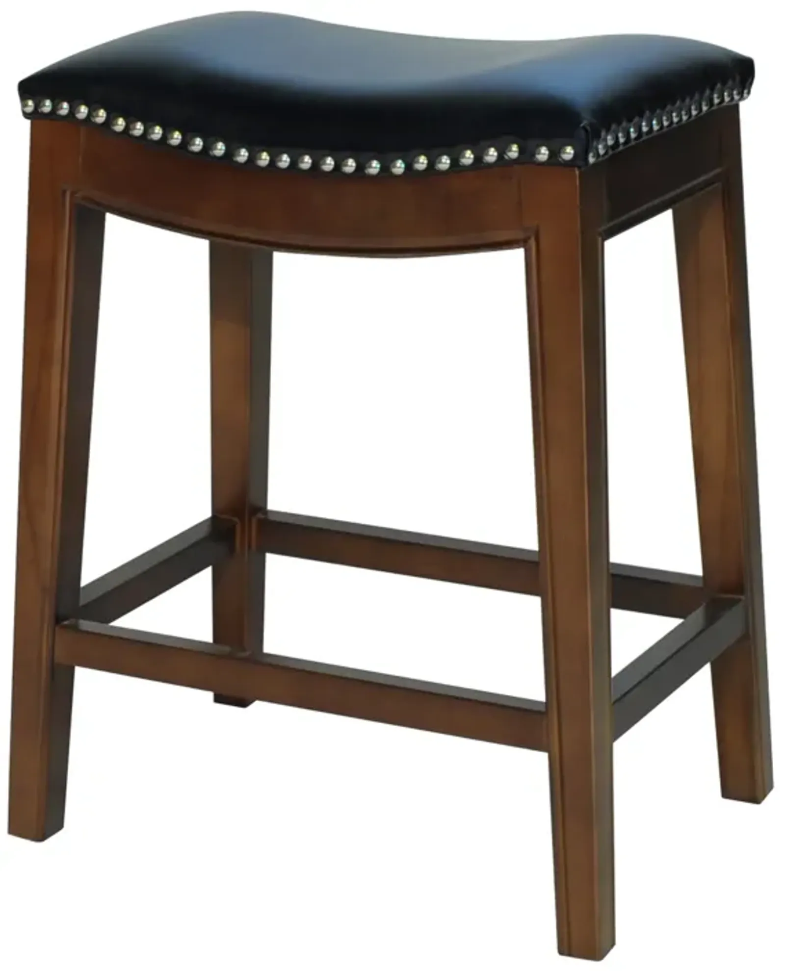 Elmo KD Bonded Leather Counter Stool, Black