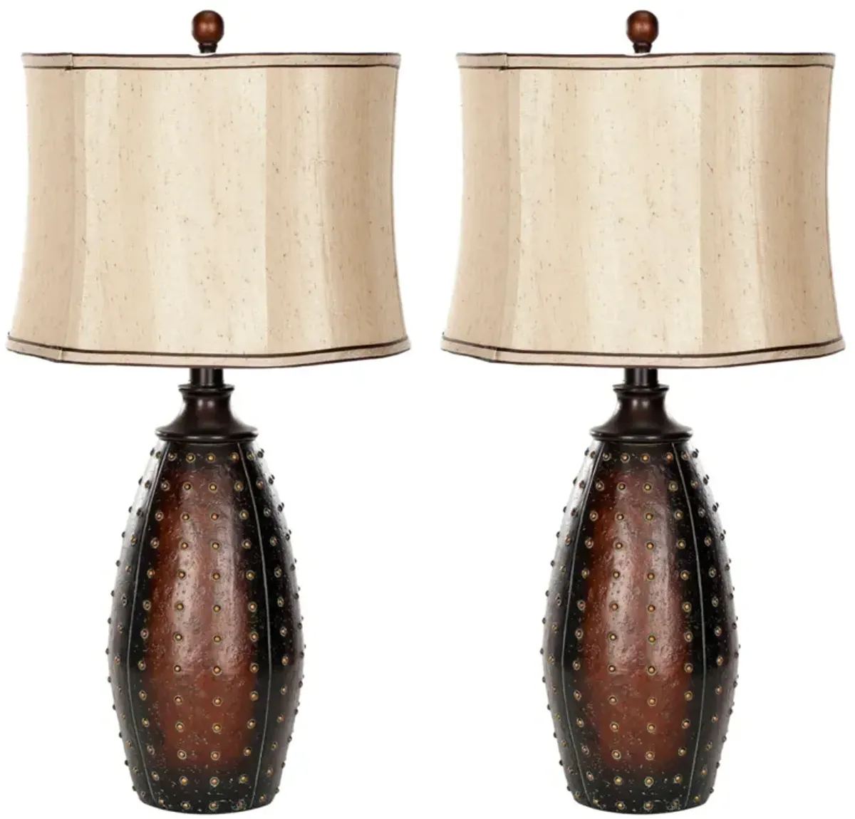 Santa 28.5-Inch H Fe Faux Leather Lamp - Set of 2