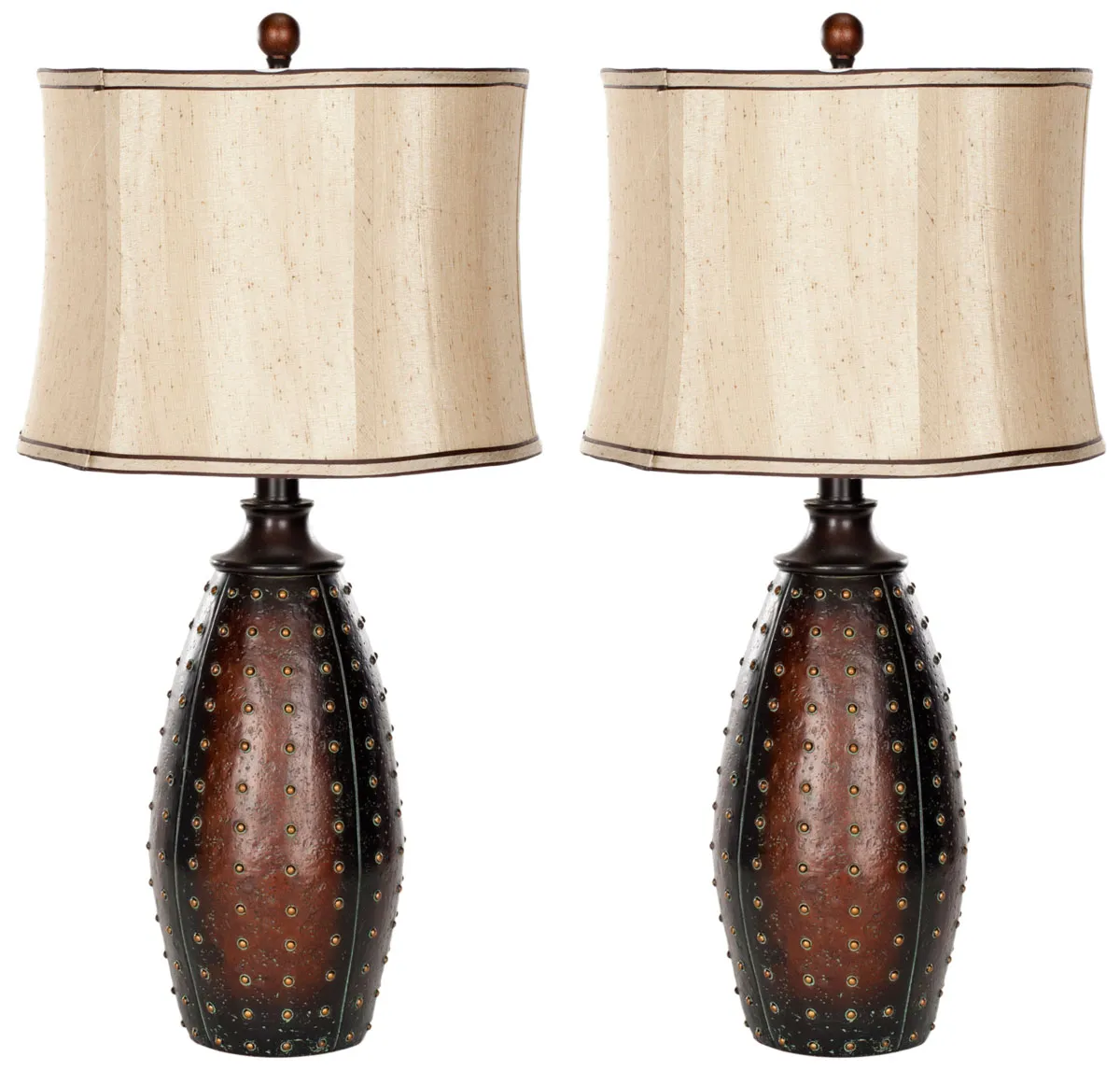 Santa 28.5-Inch H Fe Faux Leather Lamp - Set of 2