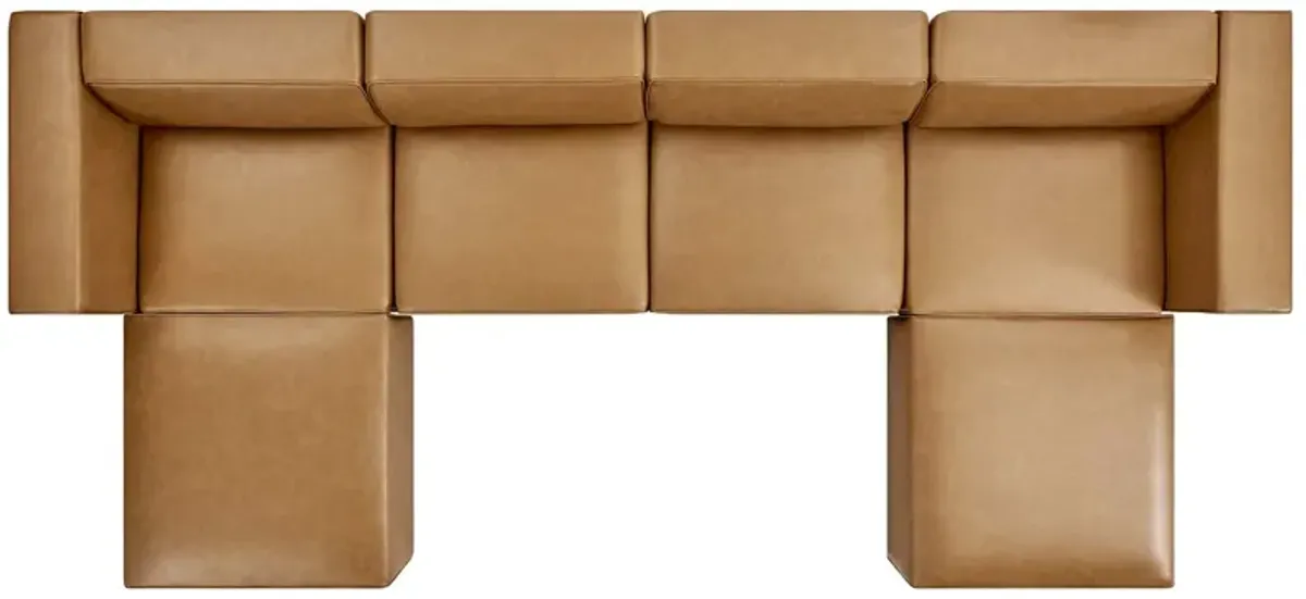 Mingle Vegan Leather 4-Piece Sofa and 2 Ottomans Set