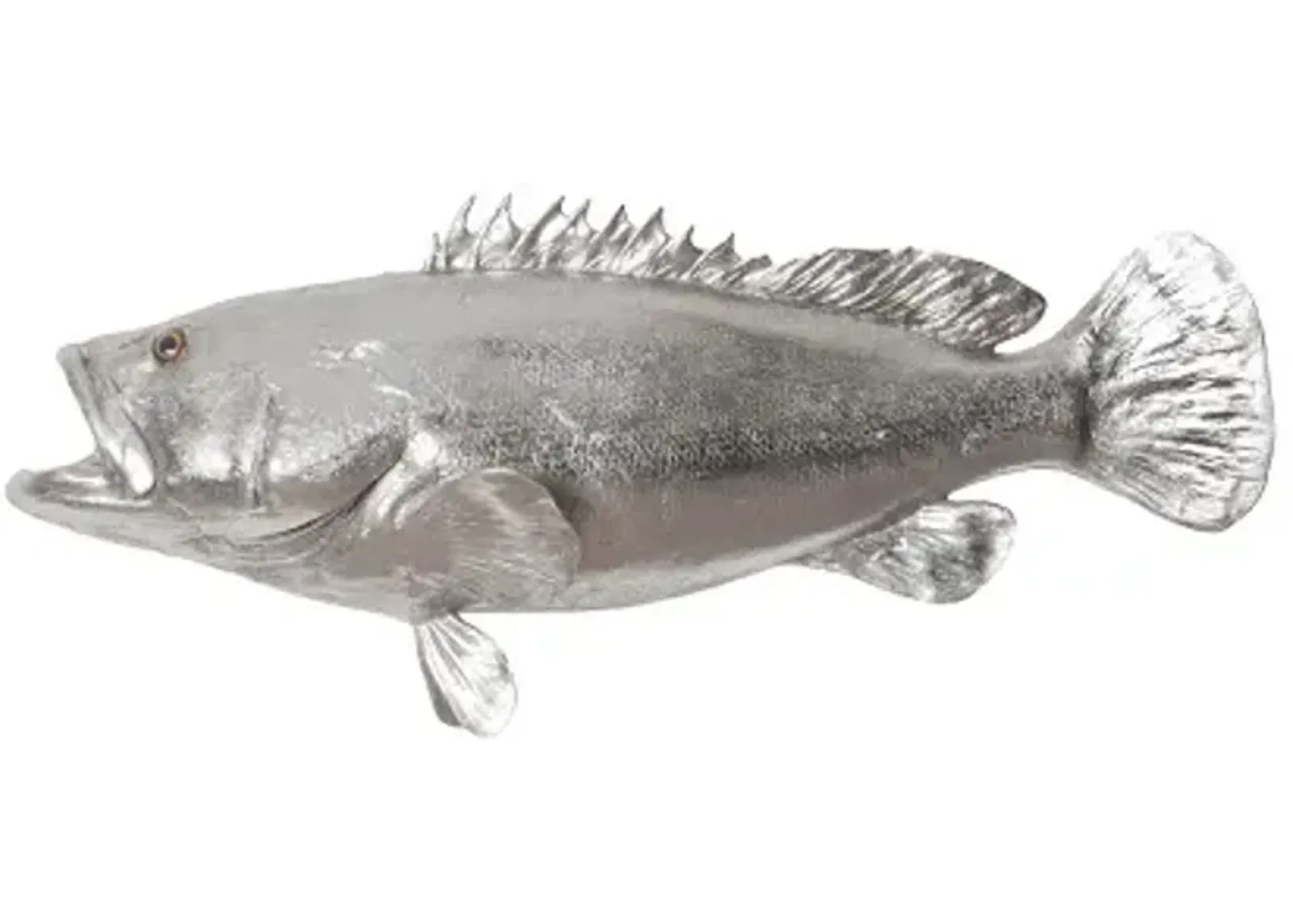 estuary cod fish wall sculpture, resin, silver leaf