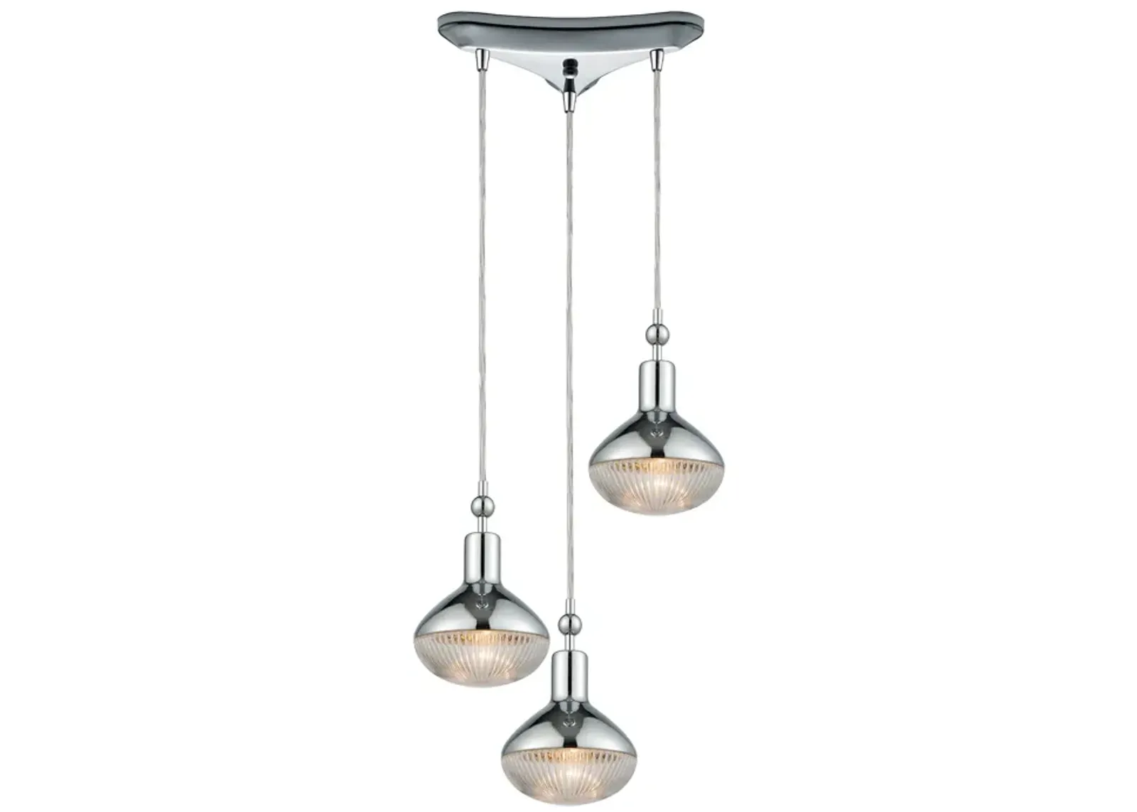 Ravette 12" Wide 3-Light Mini Pendant - Polished Chrome