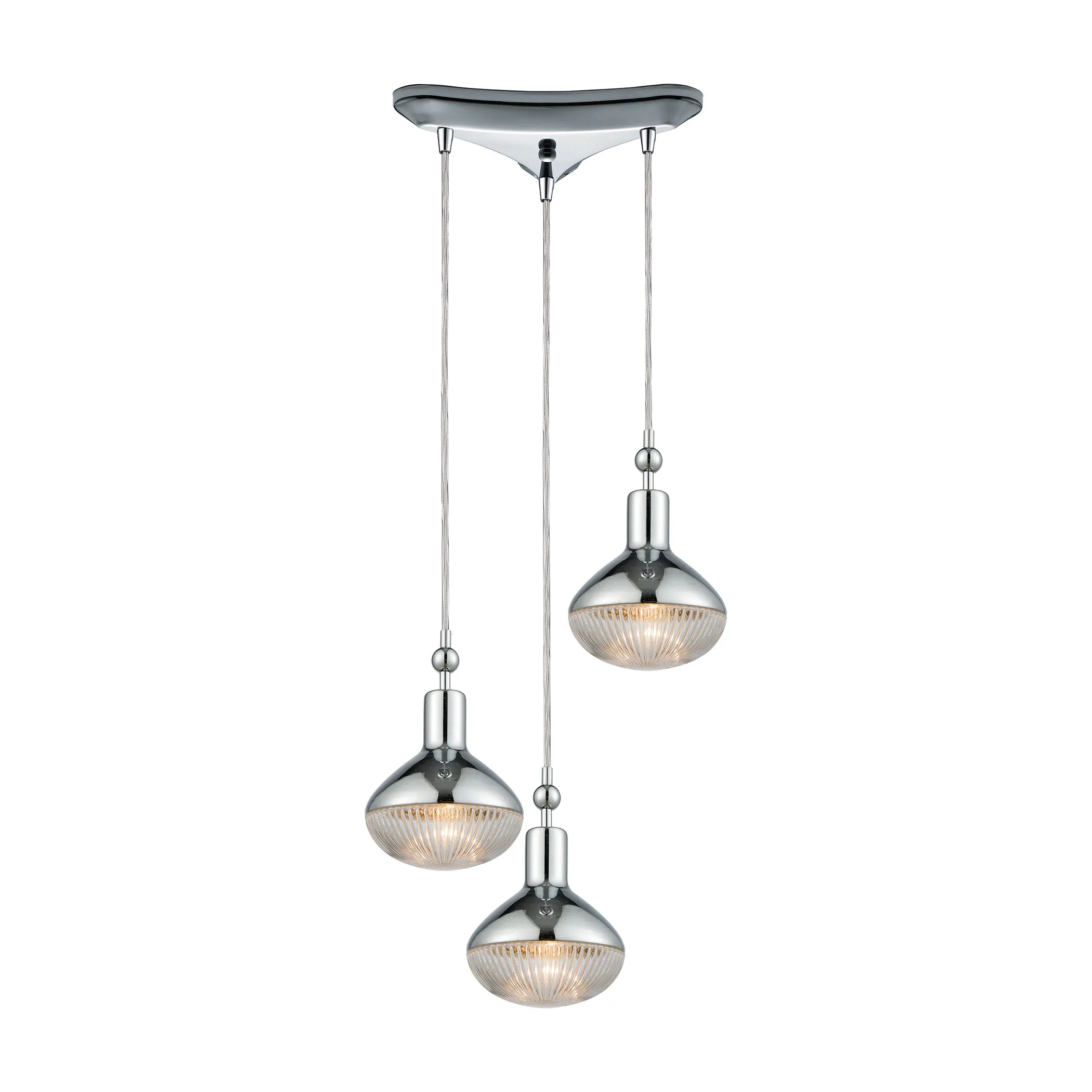 Ravette 12" Wide 3-Light Mini Pendant - Polished Chrome