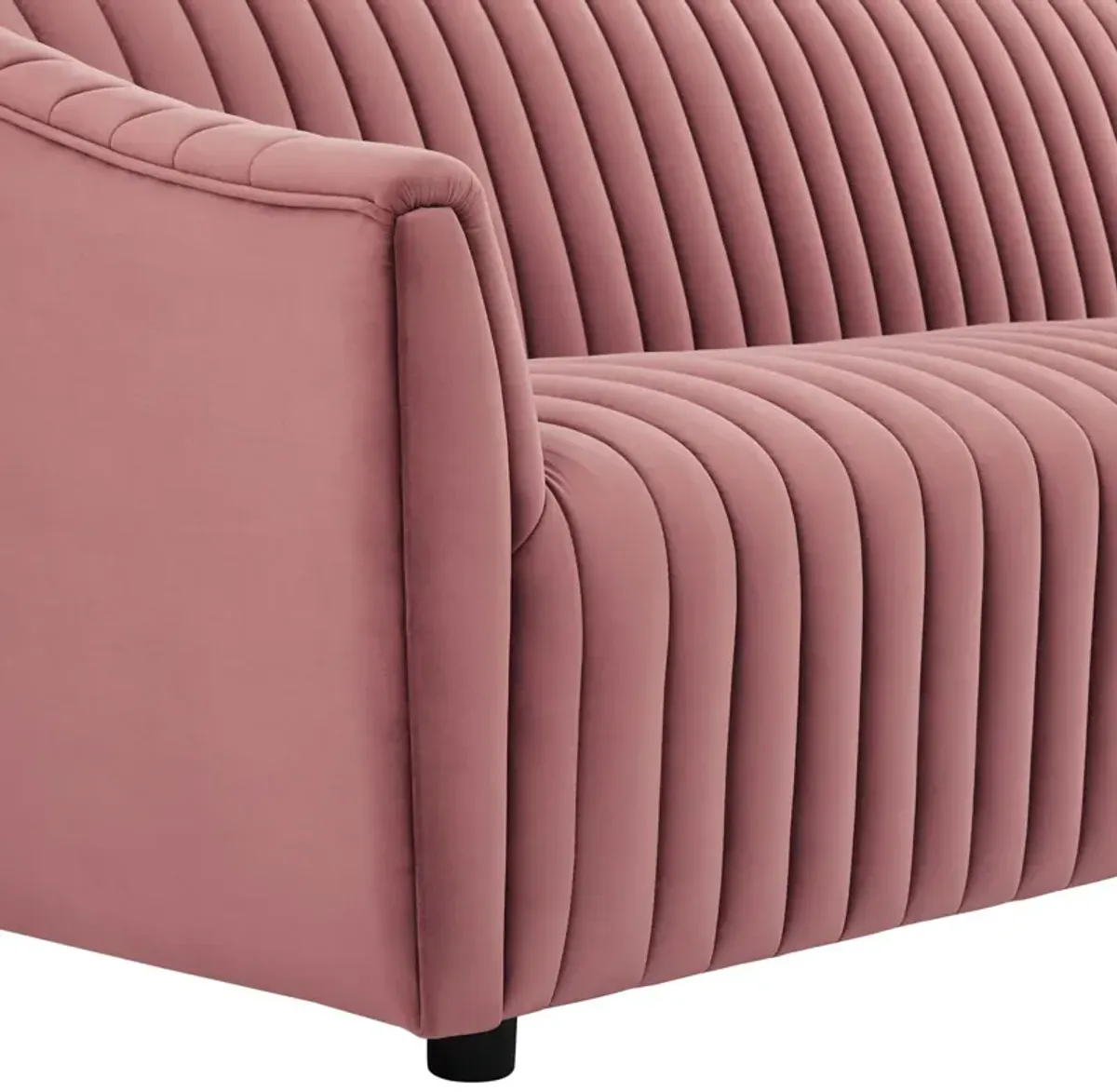 Announce Performance Velvet Channel Tufted Loveseat