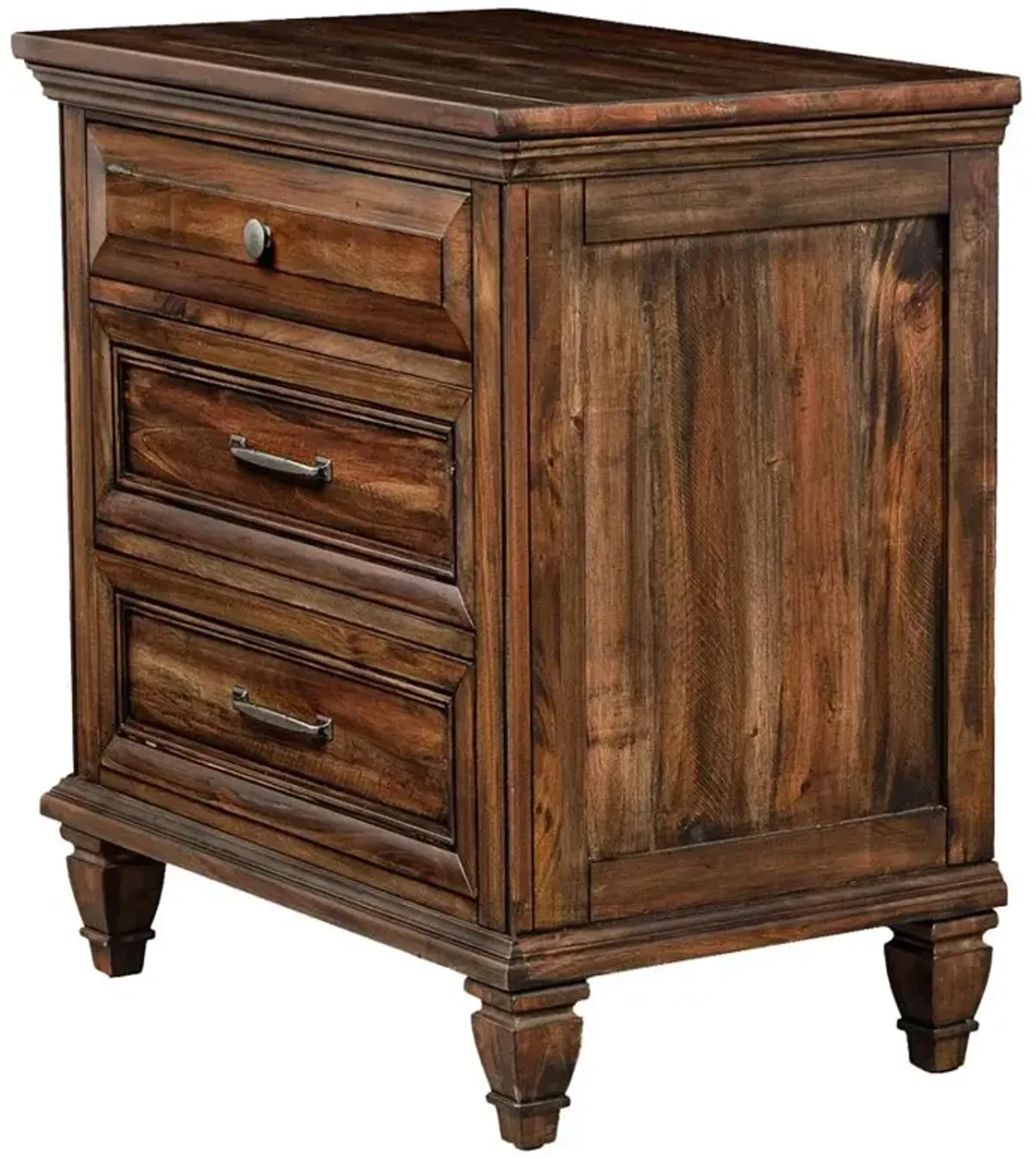 Avenue 3-drawer Nightstand Weathered Burnished Brown