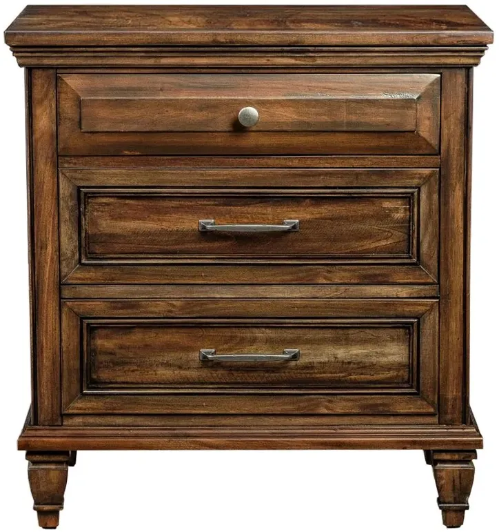 Avenue 3-drawer Nightstand Weathered Burnished Brown