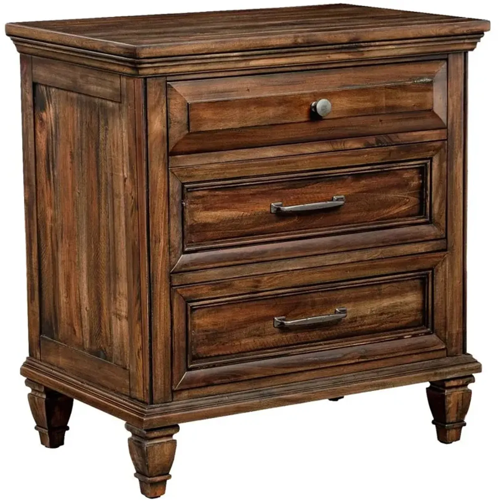 Avenue 3-drawer Nightstand Weathered Burnished Brown