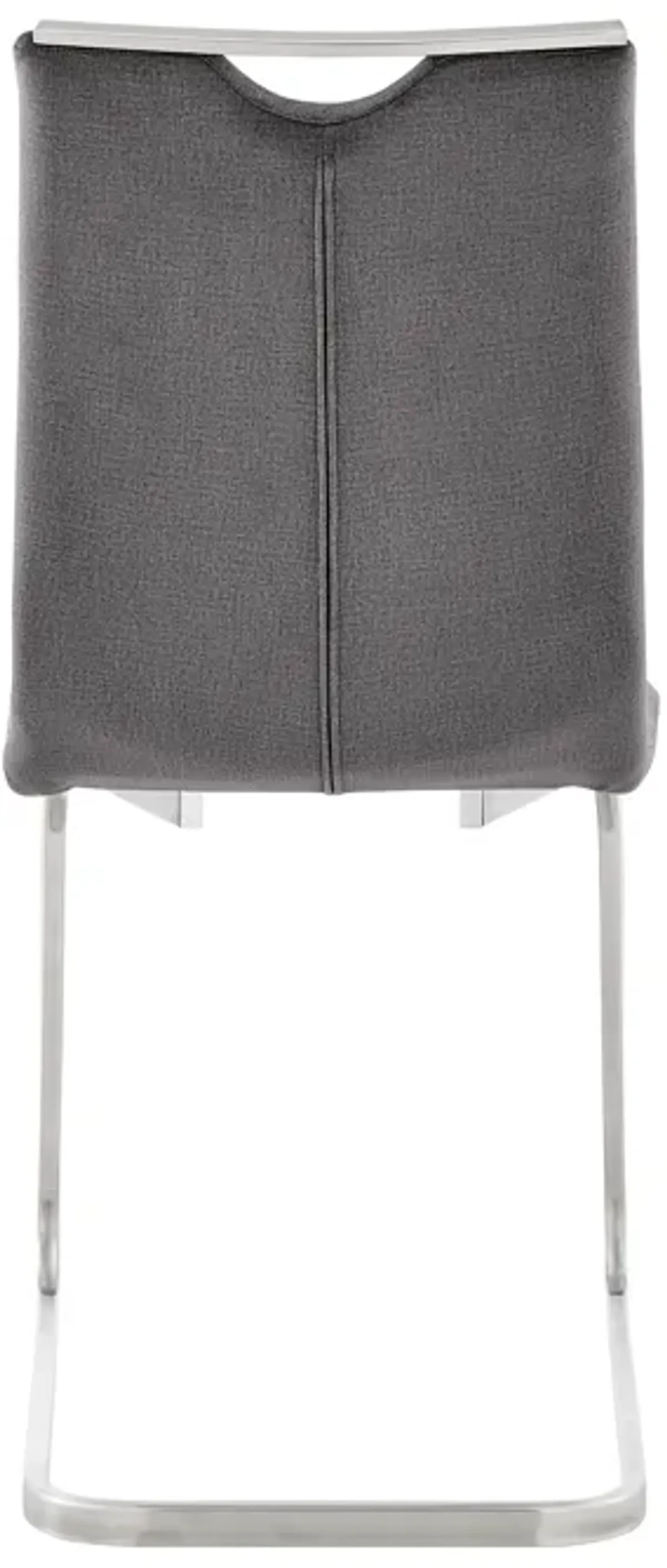 Pacific Dining Room Accent Chair in Gray Fabric and Brushed Stainless Steel Finish - Set of 2