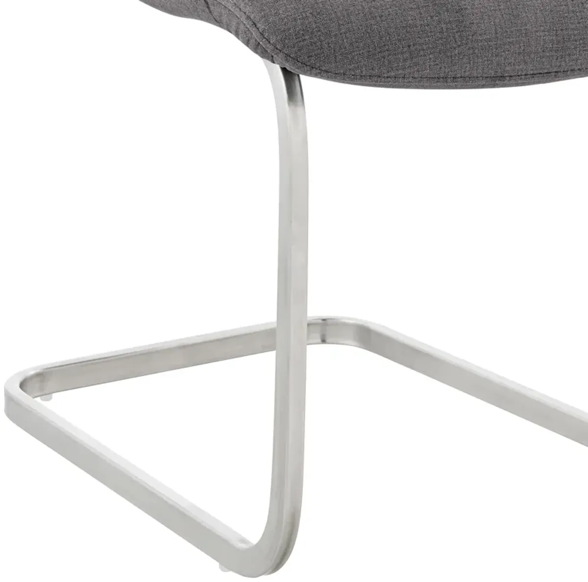 Pacific Dining Room Accent Chair in Gray Fabric and Brushed Stainless Steel Finish - Set of 2