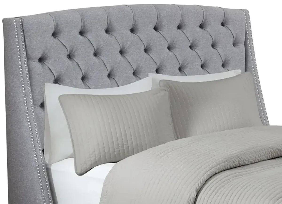 Madison Park Harper Grey Upholstery Headboard